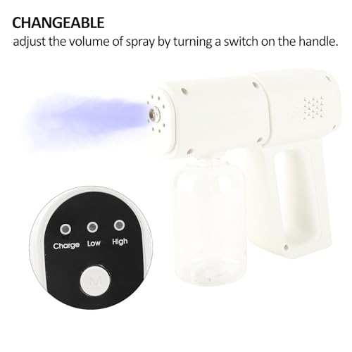 Nanometer Sprayer Machine, Rechargeable Blue Light Sprayer with Electrostatic Atomizer, Cordless Handheld Steam Gun for Skin Hair Home Office Public Places
