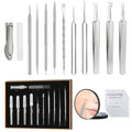 Titanium Alloy Pimple Popper Tool kit Blackhead Remover Comedone Extractor Kit with Box for Easily Remove blackheads, Acne, Blemishes, Whiteheads, pimples and Papules from The face and Bonus Gift
