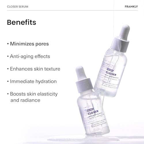 FRANKLY Closer Serum Jumbo | Pore Minimizer Serum | 9 Peptides, Vegan Collagen, Adenosine, PHA | Korean Pore Minimizer for Glass Skin, Anti-Aging, Hydration, Elasticity | 2.03 fl oz