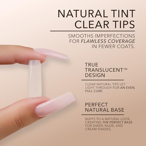 Kiara Sky Gel Nail Extension Tips ? Natural Cover, 504 pieces, Sculpted - Stiletto shape, Large (L)