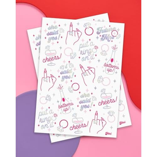 xo, Fetti Bride's Ring Finger Tattoos - Foil Styles | Bachelorette Party Decoration, Bridesmaid Favor, Bride to Be Gift + Bridal Shower Supplies