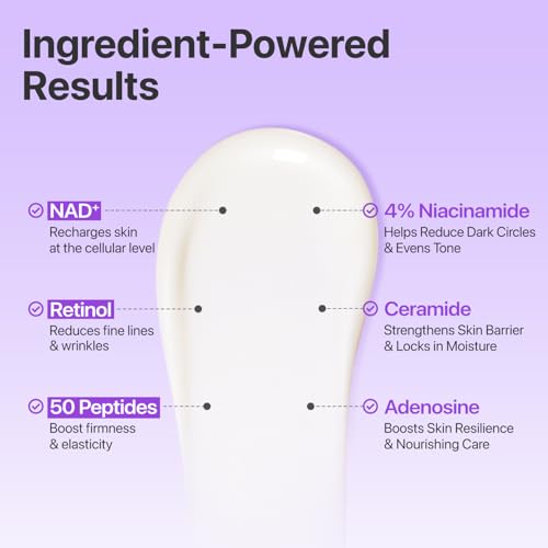 numbuzin No.9 NAD+ Retinol Eye Cream, Depuffing & Firming Eye Serum for Dark Circles, Wrinkles & Fine Lines, Peptides & Niacinamide for Glow & Undereye Radiance, Stocking Stuffers 0.33 fl oz