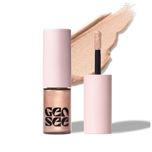 Gen See Mixed Media Metallic Liquid Eyeshadow, Moonlight ? High Shine Molten Metal Eye Color, Featherlight Full Coverage Shimmer, Multi-Use Highlight Makeup, Vegan Cruelty-Free, Made in Italy