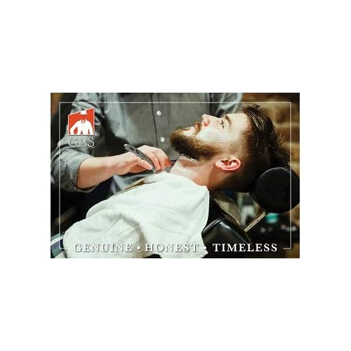 G.B.S Synthetic Bristle Ivory with Black Strip Shaving Brush, use with any Soap and Cream, Compliments All Razors and Mugs