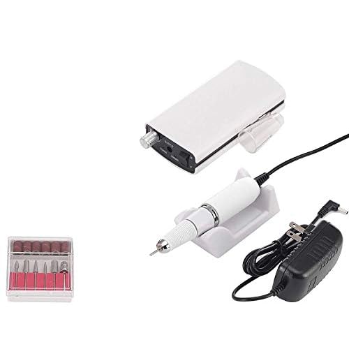 Kredioo Nail Drill, 35000RPM Nail Drills for Acrylic Nails Professional Cordless Electric File Rechargeable Portable Machine 6 Bits Dremel Tools for Women Manicure Pedicure Remove Gel Polish