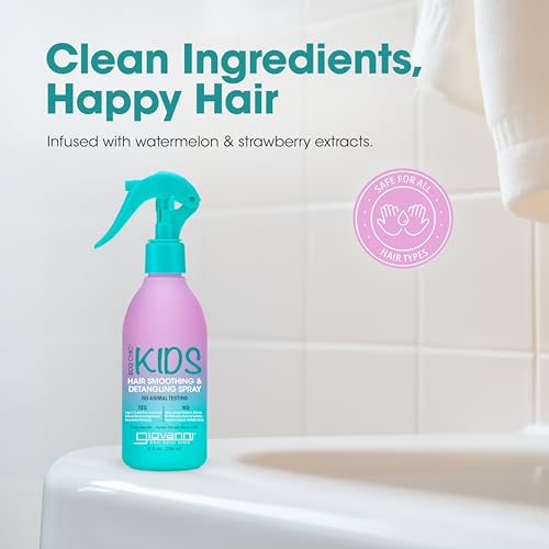 Eco Chic KIDs Hair Smoothing & Detangling - Kids Detangler for Tangles & Knots, Salon-Quality, Natural Botanical Ingredients, Vegan, Gentle on Hair - 8 Fl Oz