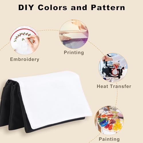 4Pcs Sublimation Blank Canvas Makeup Bags,Sublimation Makeup Bag Bulk DIY Heat Transfer Canvas Pen Case Pencil Cosmetic Makeup Bags Sublimation Bags with Zipper for Makeup Bag Travel Toiletry Pouch