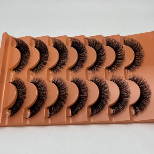 D Curl Lashes Fluffy Cat Eye Faux Mink Lashes Strip Lashes That Look Like Extension Soft 3D Volume False Eyelashes Pack