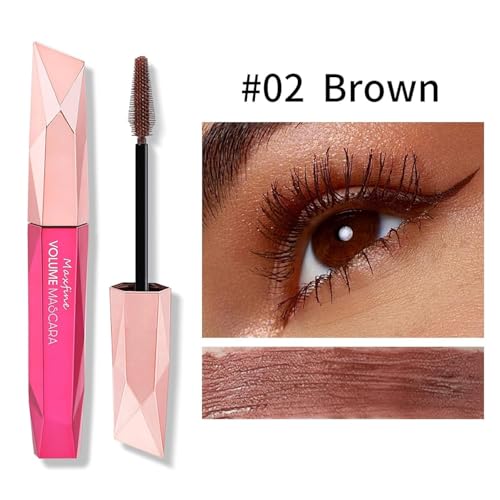 Washable Mascara Eye Makeup, Lengthening,Volumizing Mascara, Long-Wearing Makeup Brown-2