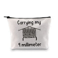 JXGZSO Knitting Storage Bag Carrying My 9 Millimeter Crochet Makeup Bag Knit Gift For Knitter Lover
