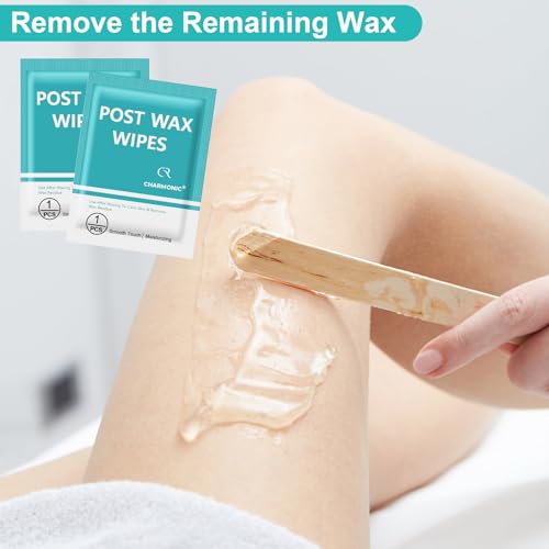 100 Pcs Post Wax Oil Wipes, Wax Remover for Skin Cleanser, After Wax Care Reduces Redness, Removes Residue, Body & Facial Post Waxing Treatment, Post Wax Care Refill Pack for All Hair Removal Products