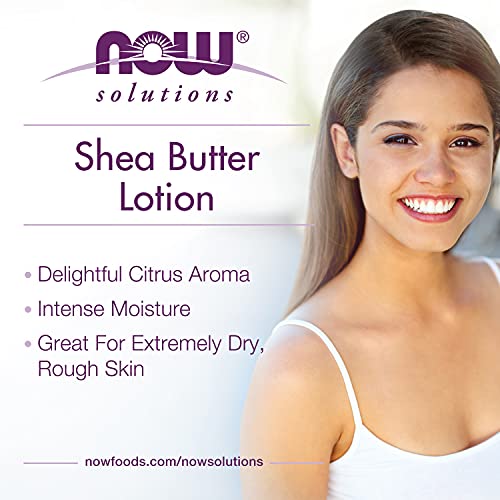 NOW Solutions, Shea Butter Lotion, Intense Moisture for Extremely Dry Rough Skin, 4-Ounce