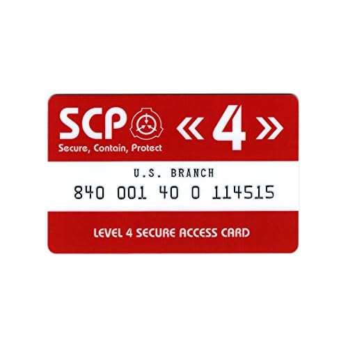 SCP Foundation Secure Access Card Level 4 U.S. Branch - Kids Anime Wallet - Red PVC RFID Protected