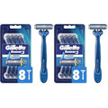 Gillette Sensor3 Comfort, 8 Count | Disposable | For Men | Lubrastrip | Pack of 2