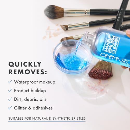 Cinema Secrets Original Blue Vanilla Makeup Brush Cleaner Kit - Professional Cleanser + Cleansing Tin for Makeup Brushes - Quick-Dry, Rinse-Free Formula - Removes Stubborn Waterproof Make Up