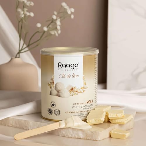 Raaga Professional White Chocolate Liposoluble Body Wax | Soft Wax for Hair Removal | Gently Removes Unwanted Hair & Tan | Nourishes & Hydrates Skin | For Dry Skin | 27.05 Fl Oz/800ml