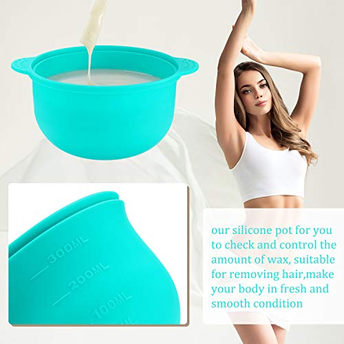 Boao 3 Pieces Silicone Wax Pot Replacement, 14 oz Wax Pot Insert for Hair Removal Wax Warmer Liner, Removable Waxing Bowl for Home Use, 500 ml