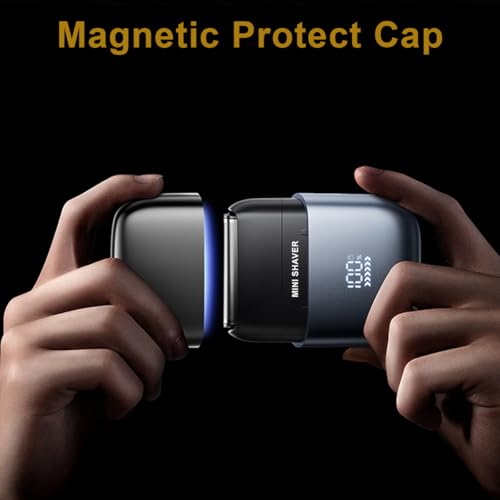 Electric Mini Foil Shaver for Men,Mini Razor with LED Display,IPX7 Waterproof Compact Face Shave for Travel,3-Blade Folating Head Close & Precision Shave,Wet/Dry Use, USB C Charge