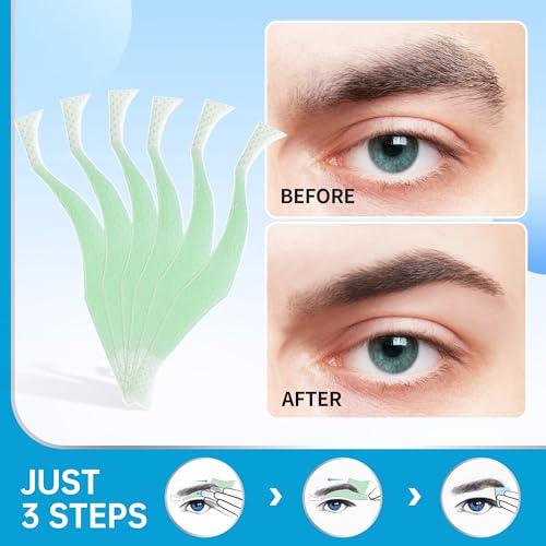 Beauty7 Men's Eyebrow Wax Kit - 24 Waxing Strips + 4 Soothing Oil Wipes for Hair Removal & Eyebrow Shaping