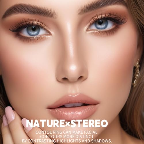 Cool Toned Contour Palette with Mirror, Taupe Grey Contour Powder for Pale Light Cool Toned Skin, Nose Contouring Bronzer Powder