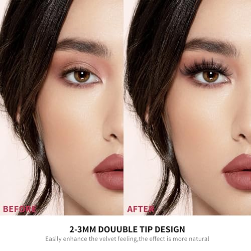 80 Rows Ellipse Flat Eyelash Extension 0.10-0.25 Matte Black Cashmere Flat Lashes Individual Two Split Tips Lash Extension (D Mix 8-15mm)