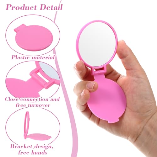 100 Pcs Compact Mirror Bulk, 10 Colors Mini Folding Mirrors for Women, Portable Pocket Makeup Mirrors for Purse, Travel, and Daily Use, Ideal for Party Favors and Gifts
