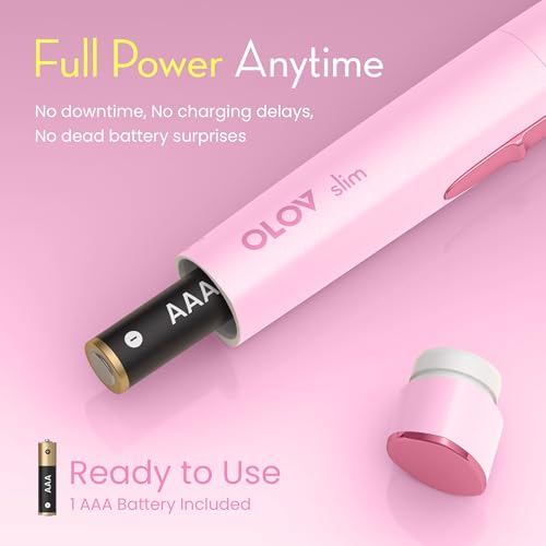 Facial Hair Removal for Women, Painless Eyebrow Trimmer with Pivoting Head, Electric Battery Operated Body Hair Remover with 2 Replaceable Blade for Face Neck Chin Bikini, Pink