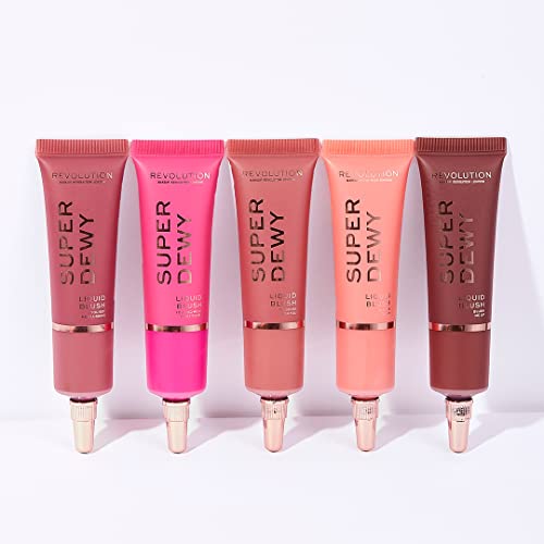 Revolution, Superdewy Liquid Blush, Richly Pigmented & Buildable, Blendable Formula, You Got Me Blushing, 0.5 fl oz