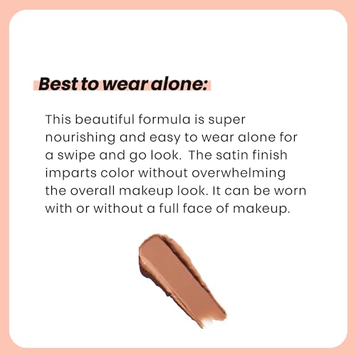 The Lip Bar Soft Kisses Nourishing Vegan Lipstick, with Moisturizing Mango Seed Butter, Satin Finish, Goal Mine - Soft Pink Nude