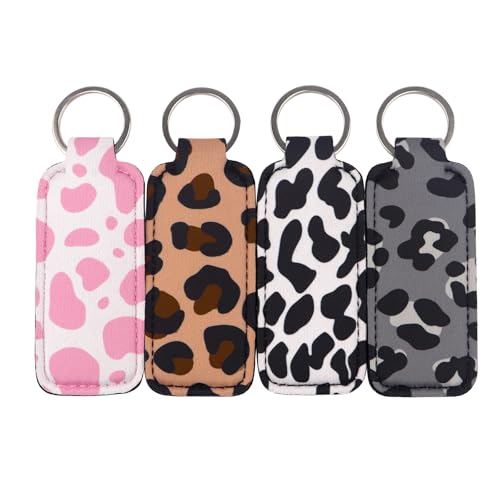 DMLSKY Lip Balm Holder Keychain, Cute Portable Key Chain Accessories for Lip Balm, Lip Gloss or Lipstick