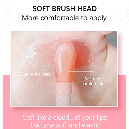 Sea-Maid Lip Oil, Hydrating Lip Gloss Tinted Lip Balm Transparent Lip Care, Big Brush Head Glitter Shine, Long Lasting Nourishing Non-sticky Fresh Texture, Green