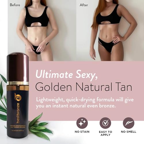 Best Bronze Tinted Self Tanner Kit Mousse with Mitt ? Sunless Tanner Foam for Customizable Self Tan, Light to Dark Fake Tan ? Vegan Tanning Mousse ? Sunless Tanning Foam (5.07 Fl Oz & Mitt)