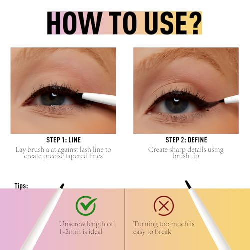 4 Colors Gel Eyeliner Pencil, Waterproof Brown Eyeliner Matte Shimmer Smooth Waterline Eyeliner Pen Gel Cream Texture Highly Pigmented Long Lasting Buildable Eyeliner, Black, Brown, White, Gold