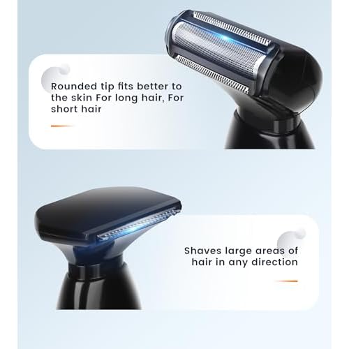 FERRISA Back Shavers for Men, Body Shaver for Men with Long Handle with 2 Shock Absorber Flex Heads, Men's Back Shaver with Facial Razor & 10 Blades