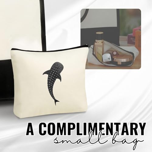 InnoBeta Whale Shark Gifts for Women, Whale Shark Themed Tote Bag with Makeup Pouch Set, Gift for Whale Shark Lovers on Christmas, Birthday