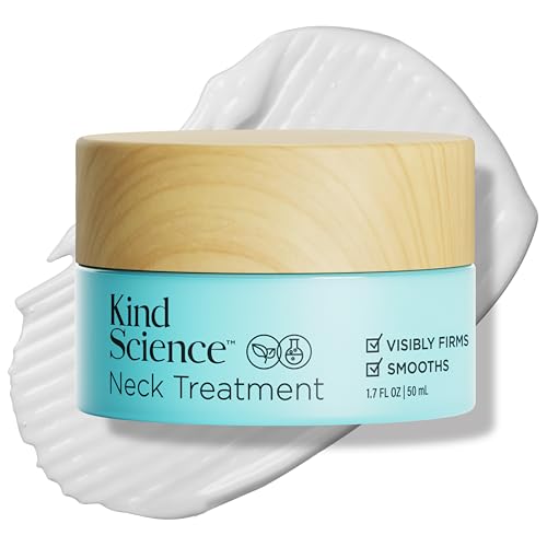 Kind Science Neck Treatment - Neck Cream Visibly Firms, Lifts & Supports Natural Cell Turnover for Anti Aging Firming and Tightening - Paraben, Dye & Fragrance Free, Cruelty Free, 1.7 oz
