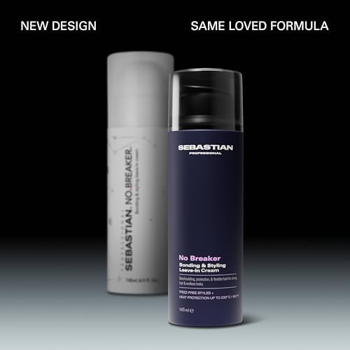 Sebastian Professional No Breaker Bonding & Styling Leave-In Cream | Intense Hair Conditioning Cream with Heat Protection | 72 HR Frizz-Free, Flexible Hold | 4.9 fl oz | Packaging May Vary