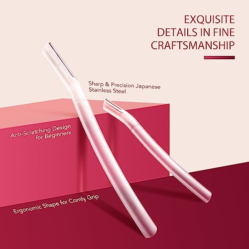 SINAHET Dermaplaning Tool (12 Count), Professional Face Razors for Women, Facial and Eyebrow Hair Removal, Gentle Skin Exfoliation Blade