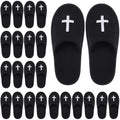 House Slipper for Guest Weddings & Baptisms Party Christian Non Slip Disposable Slippers with Cross Pattern for Travel, Bridesmaid Indoor Spa Bridal