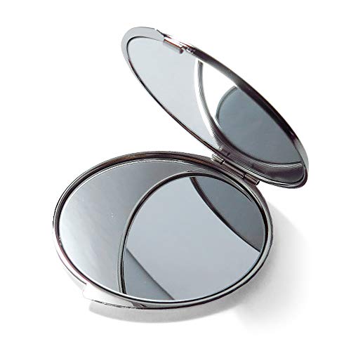 MADDesign Mother of Pearl Compact Mirror Round Double Sided Folding Magnify Crane Apricot Tree Design