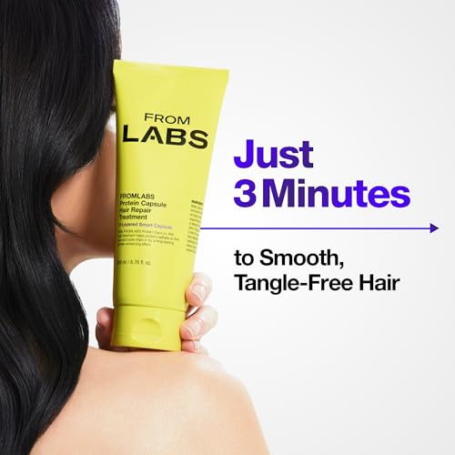 FROMLABS Protein Capsule Hair Repair Treatment, 3-Minute Keratin Hair Mask & Deep Conditioner for Damaged, Repair & Strengthen, Instant Detangling, Anti-Frizz, Low-pH, Fine-Hair Safe, 6.76 fl oz