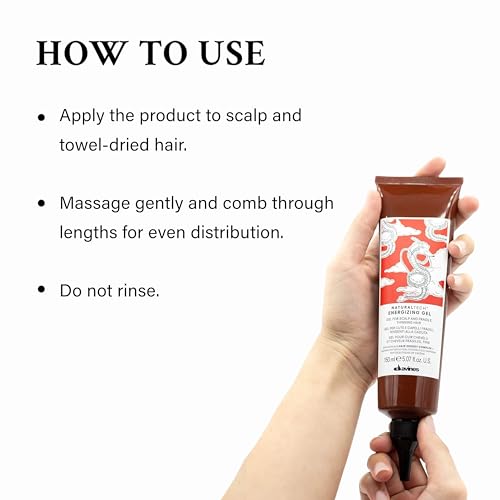 Davines Naturaltech Energizing Gel, Stimulating & Fortifying for Thinning Hair & Hair Loss - With Caffeine Phytoceuticals - Leave-In Treatment for Scalp & Fragile Hair, 5.07 Fl Oz
