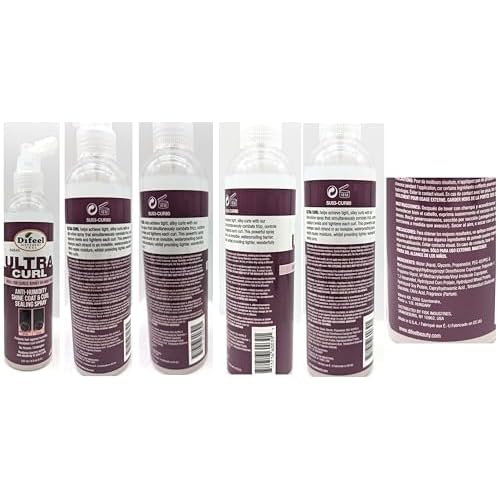 Difeel Ultra Curl Sealing Spray, 8 oz - Hair Treatment for Curly Hair, Anti-Frizz and Humidity-Proof