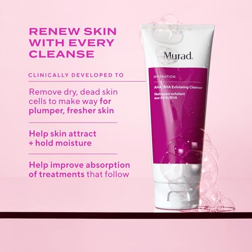 Murad Hydrate Trial Kit ? Dewy Skin Set with AHA/BHA Cleanser 2.0oz, Hydration Serum 0.33oz, Hydro-Hyaluronic Cream 0.25oz, Superactive SPF 50 Moisturizer 0.8oz | Travel Skincare for Radiant Skin