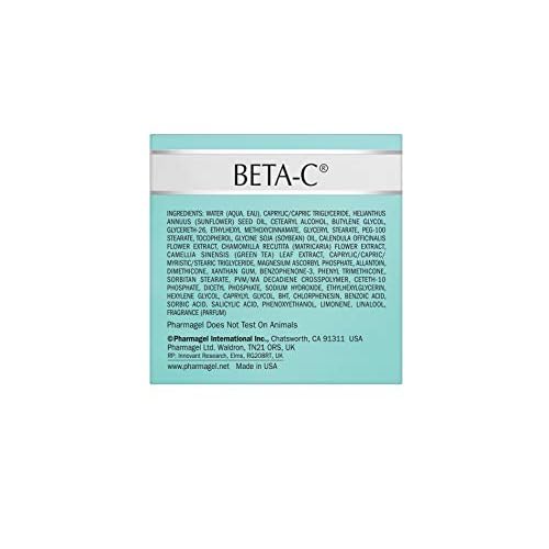 Pharmagel Beta-C Dual Action Moisturizer Normal to Oily Skin | Brightening and Smoothing Face Moisturizer | Pore Minimizer & Rejuvenation - 2 oz.