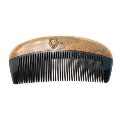 Premium Natural Ox horn and Sandalwood Beard Mustache Comb | Perfect Grooming Companion & Gift for Men ? by Man & Mane