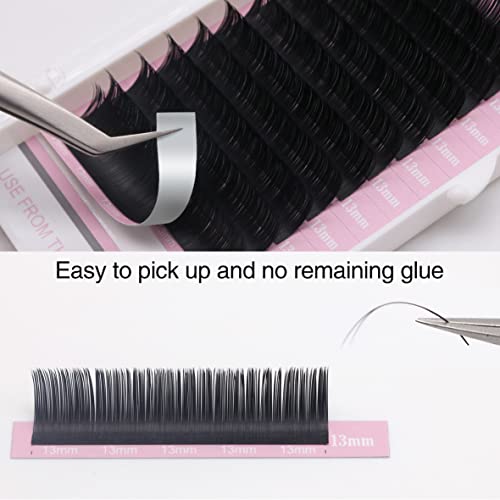 Matte Mink Flat Eyelash Extension 0.25 D Curl 8-15 mm Mixed Tray Ellipse Eyelashes False Mink Individual Eyelash Extension Professional Salon Used