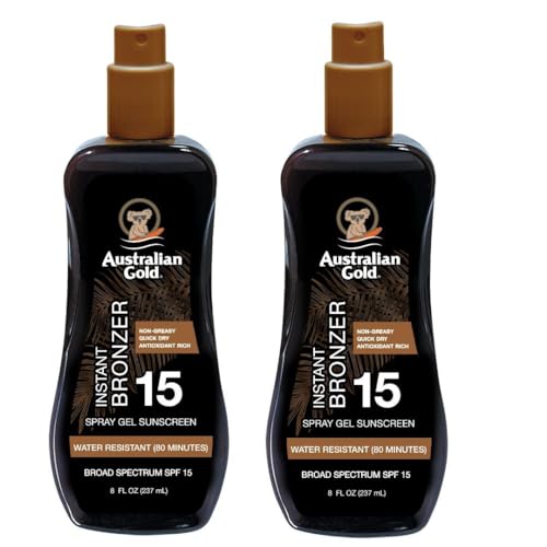 Australian Gold SPF 15 Spray Gel Bronzer, 16 Fl Oz, (Pack of 2)