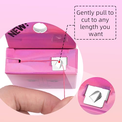 ATOMUS Eyebrow Mapping String 3 Pack Pre-inked 20m(65.6ft) Microblading String for Brow Marking 3 Colors Black White Pink Measuring String for Eyebrow Makeup