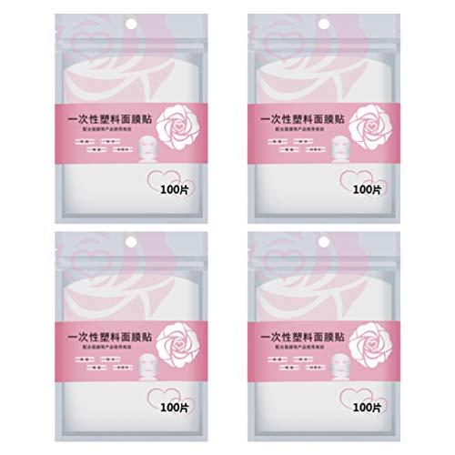 Beaupretty 400Pcs DIY Facial Sheet: Plastic face paper sheet - Precut Plastic Facial Cover for Home and Salon Clear